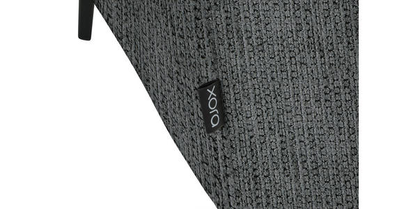 ECKSOFA in Webstoff Dunkelgrau 280/205 cm - Dunkelgrau/Schwarz, Design, Textil/Metall (280/205cm) - Xora