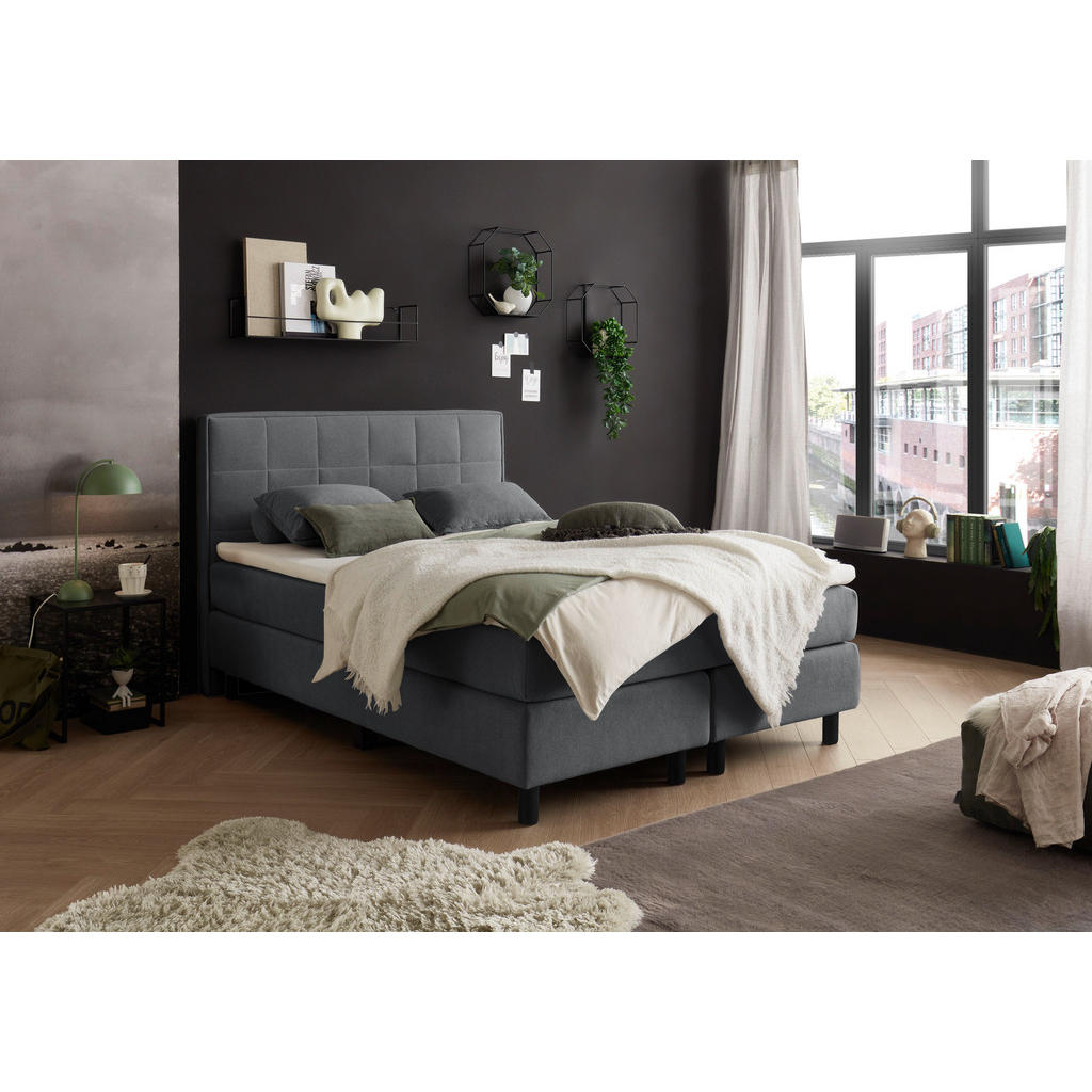 MID.YOU AMERICKÁ POSTEL, 140/200 cm, antracitová