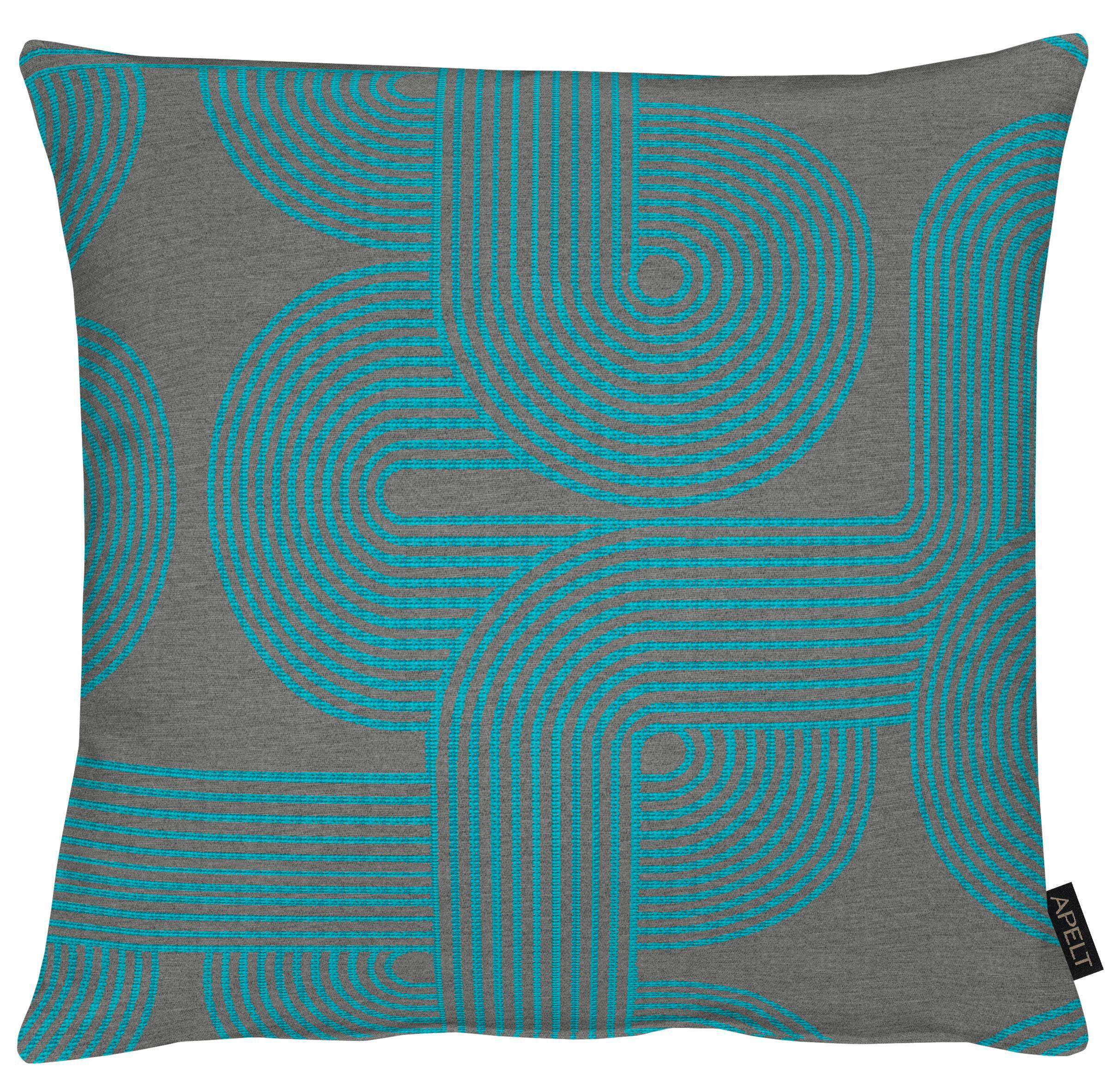 KISSENHÜLLE 46/46 cm - Petrol/Grau, Design, Textil (46/46cm) - Apelt