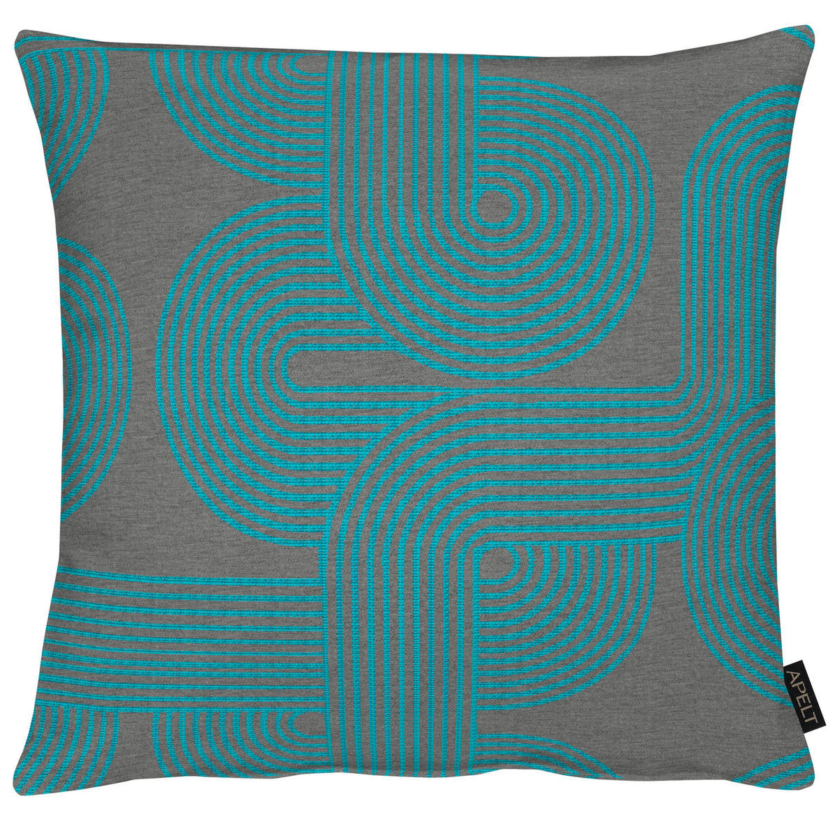 KISSENHÜLLE 46/46 cm  - Petrol/Grau, Design, Textil (46/46cm) - Apelt