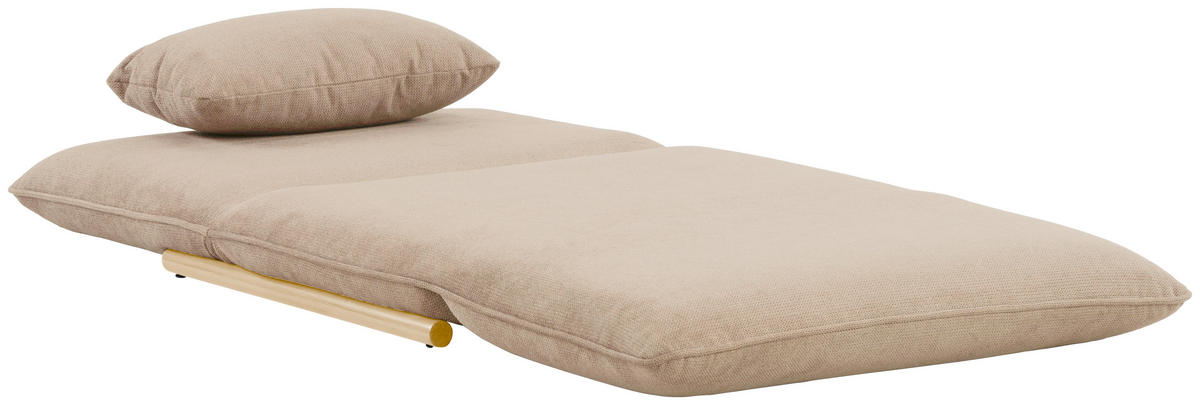 SESSEL in Samt Creme, Nussbaumfarben  - Nussbaumfarben/Creme, Design, Textil/Metall (93/97/80cm) - MID.YOU