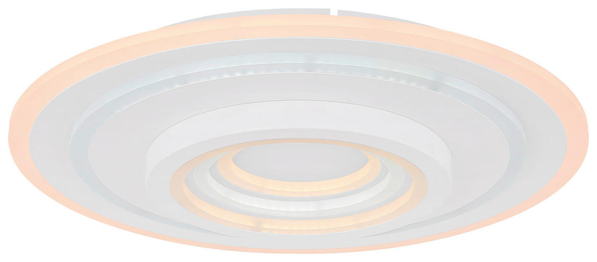 LED-DECKENLEUCHTE Bafur 49,5/7 cm   - Weiß, Design, Kunststoff/Metall (49,5/7cm) - Globo