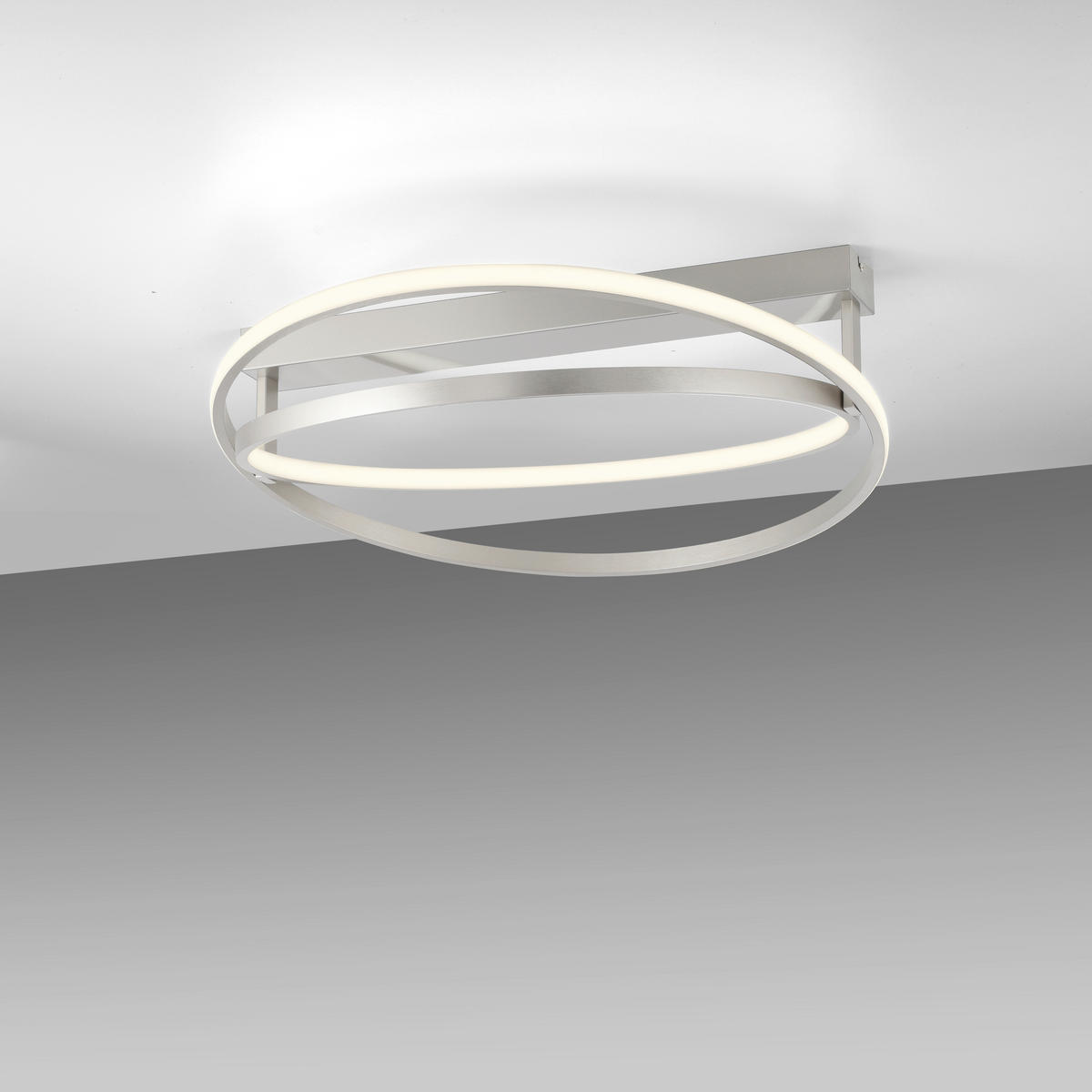 LED-DECKENLEUCHTE 59,5/59,5/25,5 cm    - Silberfarben, Design, Kunststoff/Metall (59,5/59,5/25,5cm)