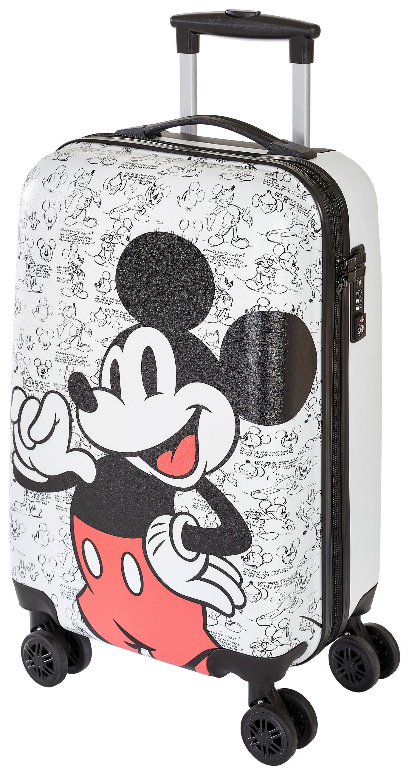 Disney Handgepäck-Koffer Mickey \u0026 Minnie Rot, Schwarz, Weiß 35x57x22 cm