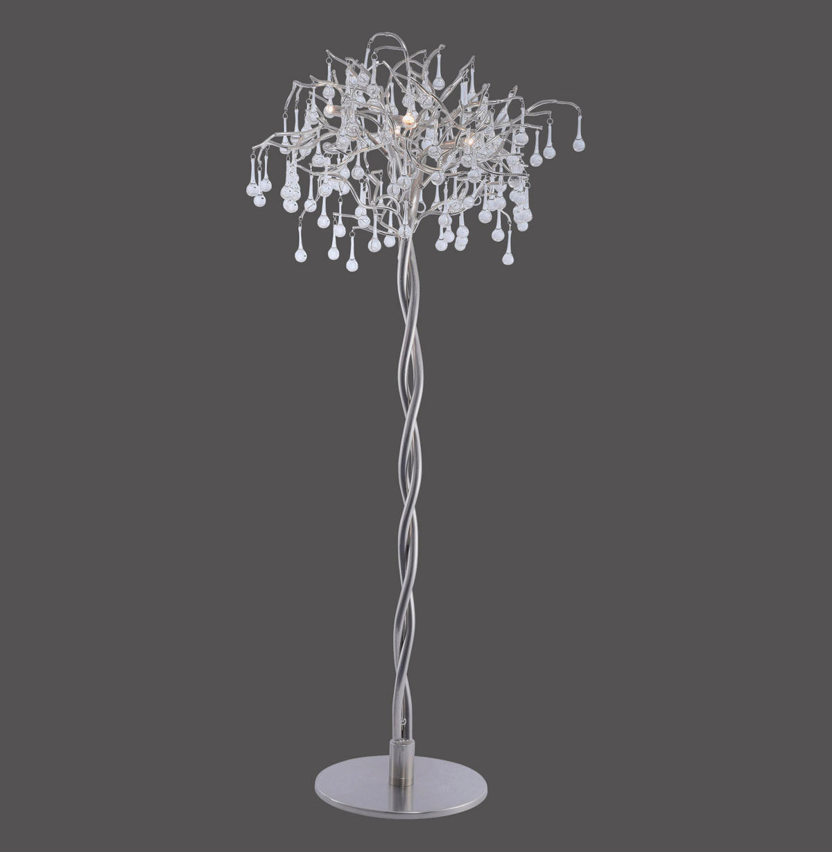 STEHLEUCHTE 70/70/180 cm   - Silberfarben, KONVENTIONELL, Glas/Metall (70/70/180cm) - Paul Neuhaus