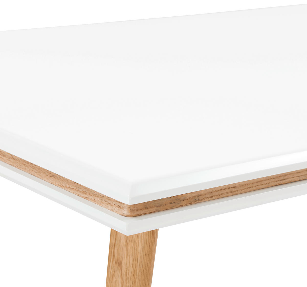 JEDÁLENSKÝ STÔL, dub, prírodná farba, biela, 140/80/76 cm - biela/prírodná farba, Modern, drevo/kompozitné drevo (140/80/76cm) - Livetastic