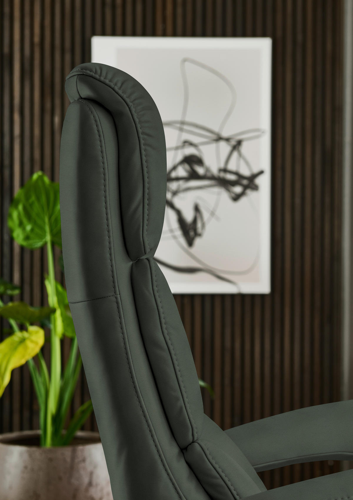 RELAXSESSEL in Leder Dunkelgrün  - Dunkelgrün/Edelstahlfarben, Design, Leder/Metall (76/119/86cm) - Dieter Knoll