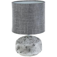 TISCHLEUCHTE 16,5/26,5 cm   - Weiß/Grau, Natur, Keramik/Kunststoff (16,5/26,5cm) - Marama