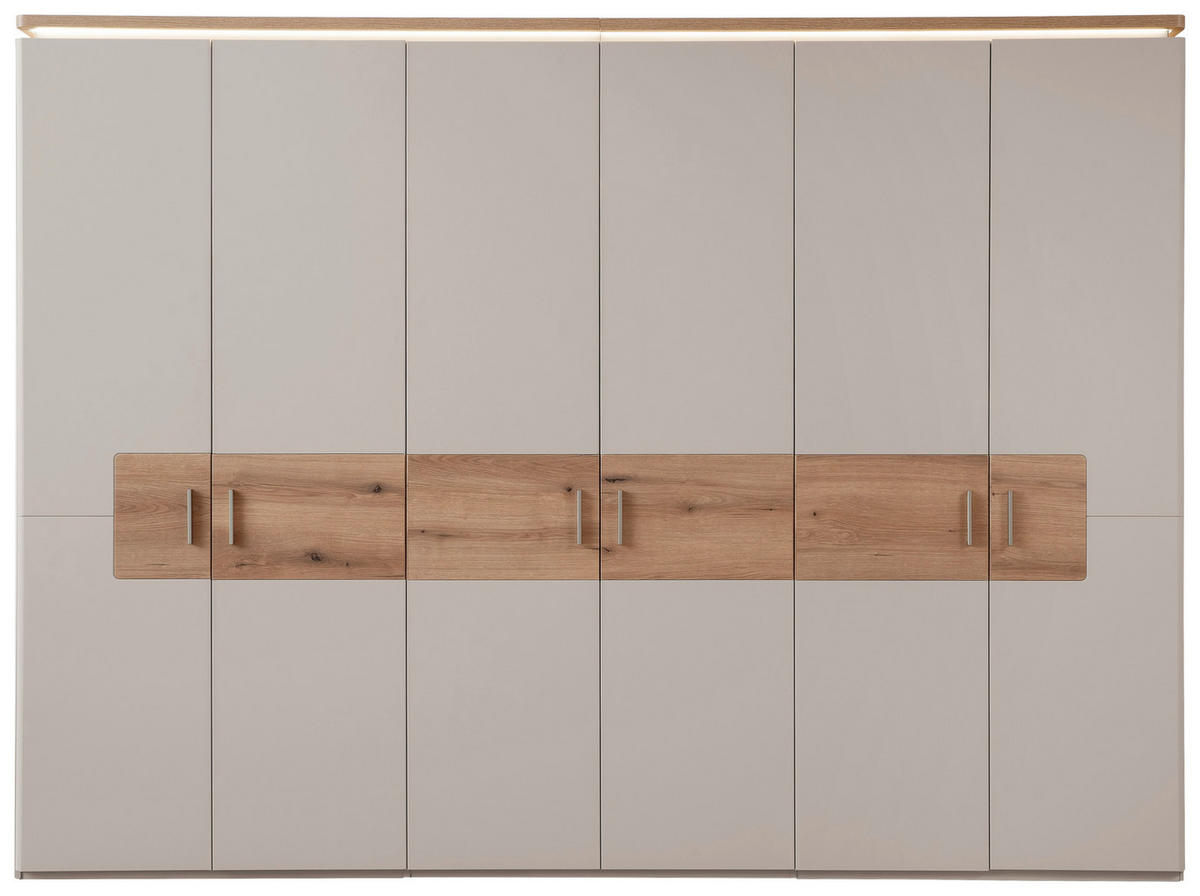 DREHTÜRENSCHRANK 298/219/59 cm,  in Eichefarben, Kaschmir, 6-türig  - Kaschmir/Eichefarben, Design, Holzwerkstoff/Metall (298/219/59cm) - Venda