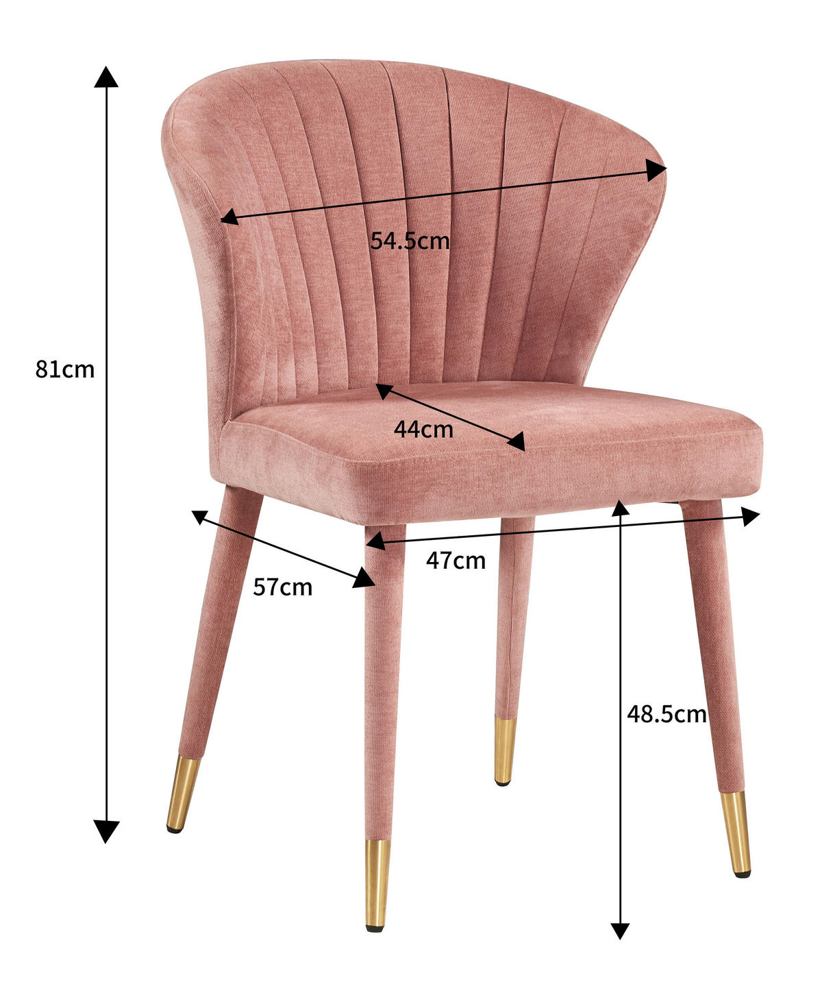 MID.YOU Stuhl in Rosa & Goldfarben kaufen