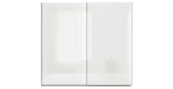 SCHWEBETÜRENSCHRANK  in Weiß  - Alufarben/Weiß, KONVENTIONELL, Glas/Holzwerkstoff (225/229/62cm) - Xora