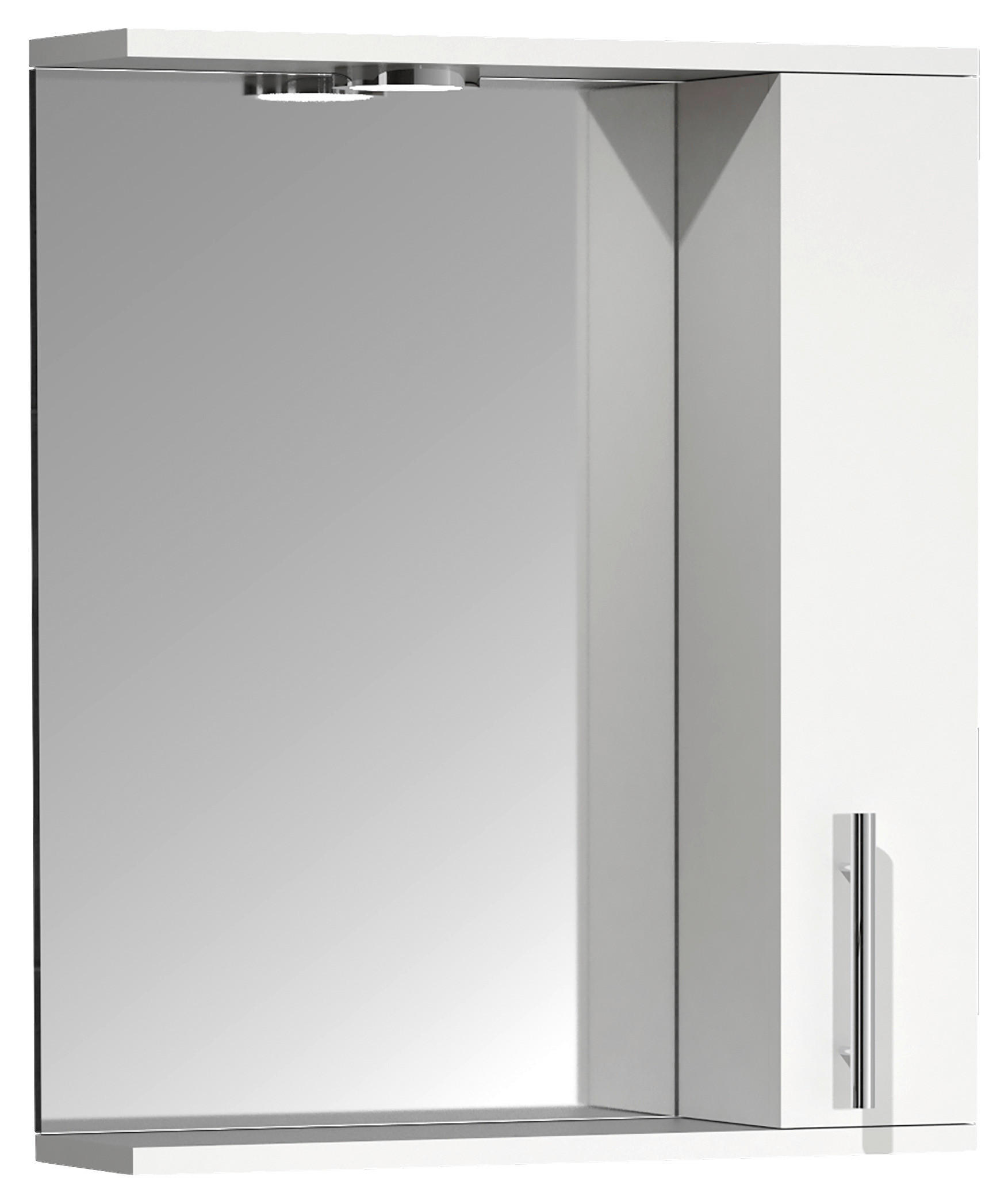 SPIEGELSCHRANK 50/60/14 cm  - Silberfarben/Weiß, MODERN, Glas/Holzwerkstoff (50/60/14cm) - MID.YOU