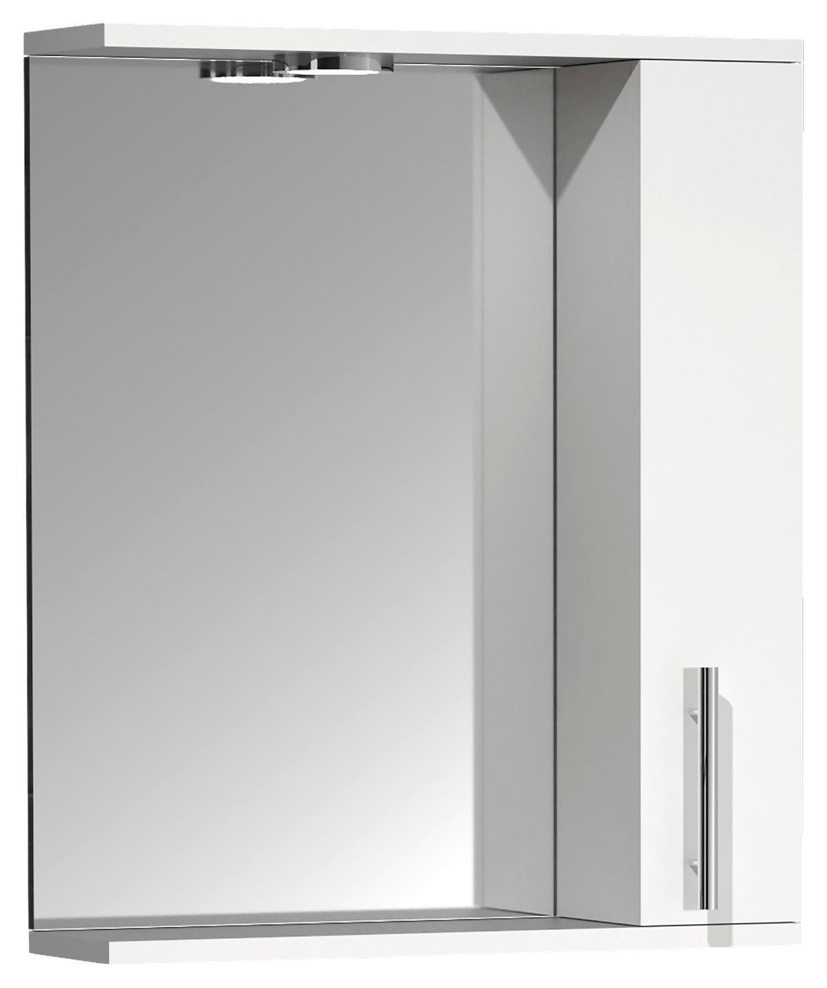 SPIEGELSCHRANK 50/60/14 cm  - Silberfarben/Weiß, MODERN, Glas/Holzwerkstoff (50/60/14cm) - MID.YOU