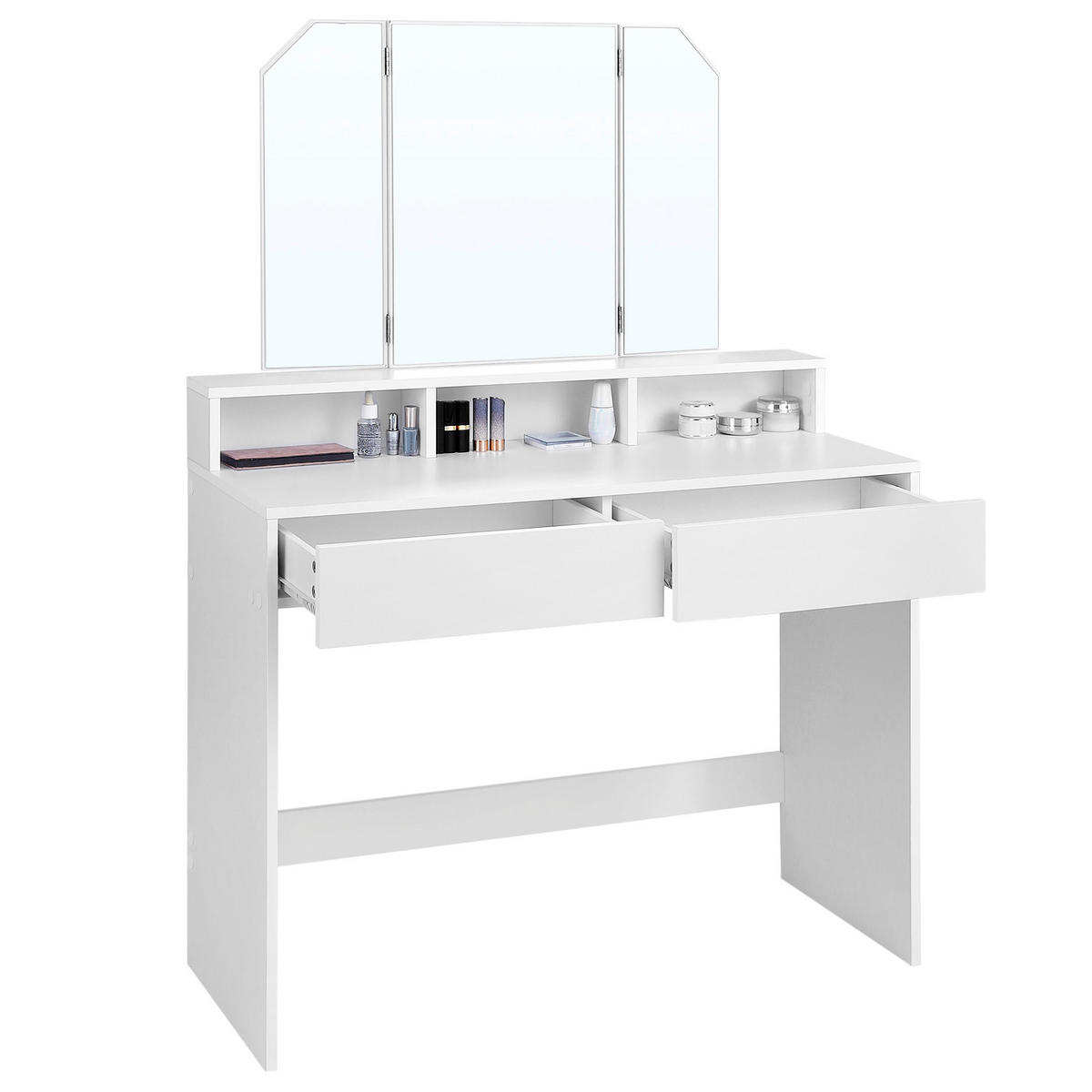 SCHMINKTISCH Weiß  - Weiß, Trend, Glas/Holzwerkstoff (100/40/142cm) - Boxxx