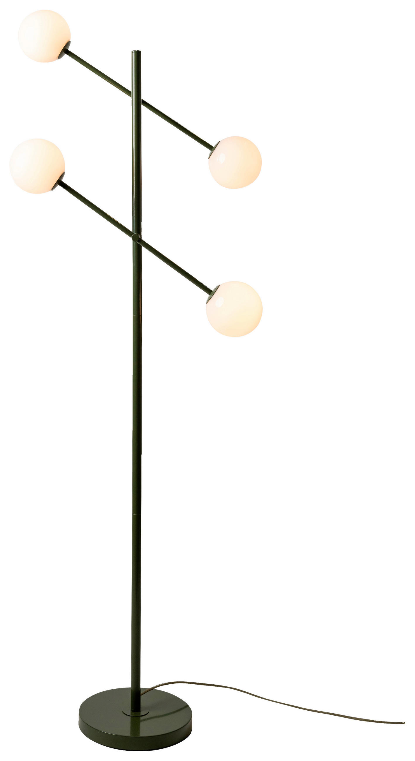 STEHLEUCHTE 47,5/63,5/165 cm    - Dunkelgrün/Weiß, Design, Glas/Metall (47,5/63,5/165cm) - It's about Romi