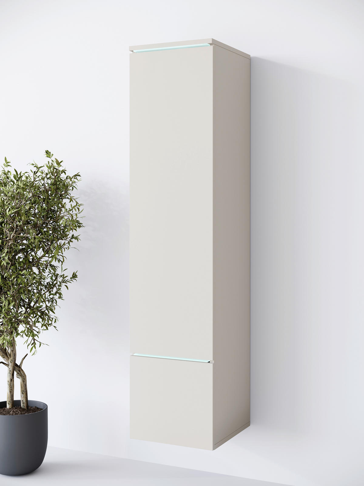 VYSOKÁ SKRINKA - sivá/kašmírová, Design, kompozitné drevo/plast (30/130/33cm) - P & B