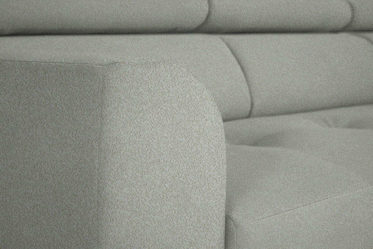 ECKSOFA in Chenille Alabasterfarben  280/205 cm  - Alabasterfarben/Schwarz, Design, Textil/Metall (280/205cm) - Xora
