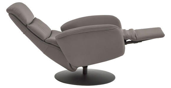 RELAXSESSEL in Leder Hellgrau  - Hellgrau/Schwarz, Design, Leder/Metall (76/108/86cm) - Dieter Knoll