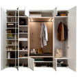 GARDEROBE 7-teilig  in 250/233/59 cm  - Eichefarben/Weiß, Design, Holzwerkstoff/Textil (250/233/59cm) - Moderano