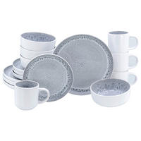 KOMBISERVICE Weiß, Seidengrau Nordic Fjord Stone 16-teilig 4 Personen  - Seidengrau/Weiß, Basics, Keramik - Creatable