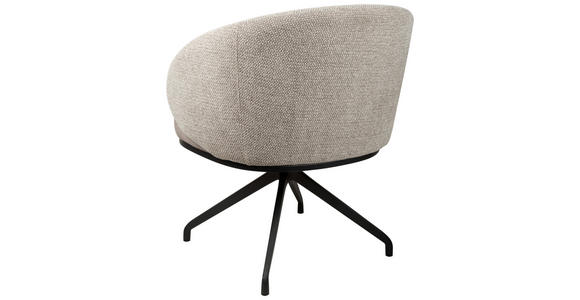 ARMLEHNSTUHL  Typenauswahl, Sitzfläche 360° drehbar, automatische Rückholfunktion Chenille, Flanell  Schwarz, Taupe  - Taupe/Schwarz, Design, Textil/Metall (73/83/68cm) - Novel