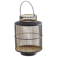 LATERNE - Goldfarben/Schwarz, Design, Metall (16/25cm) - Ambia Home