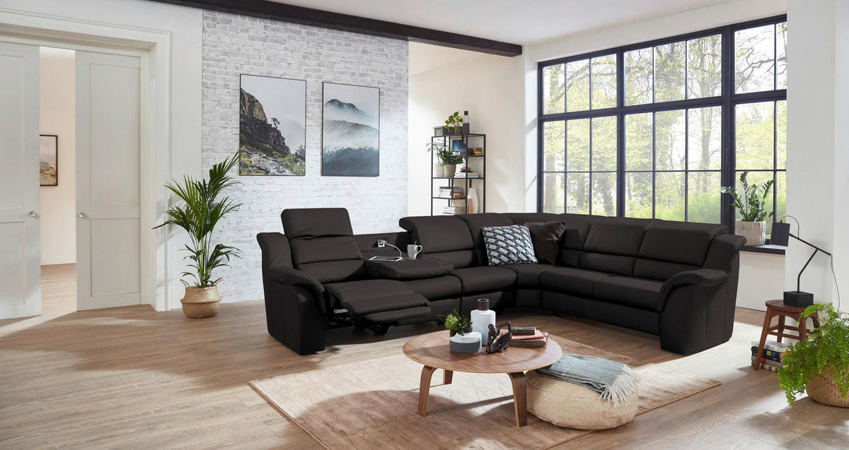 ECKSOFA  in Echtleder Dunkelbraun  324/260 cm  - Chromfarben/Dunkelbraun, KONVENTIONELL, Leder/Kunststoff (324/260cm) - Cantus