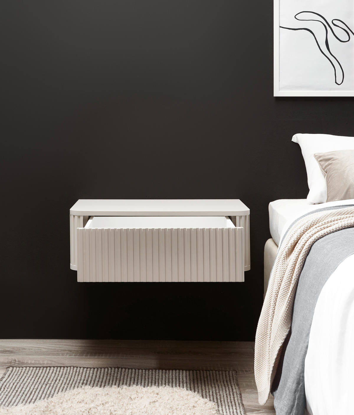 NACHTSCHRANK 63/21/38 cm  - Kaschmir, KONVENTIONELL, Holzwerkstoff (63/21/38cm) - Chameo