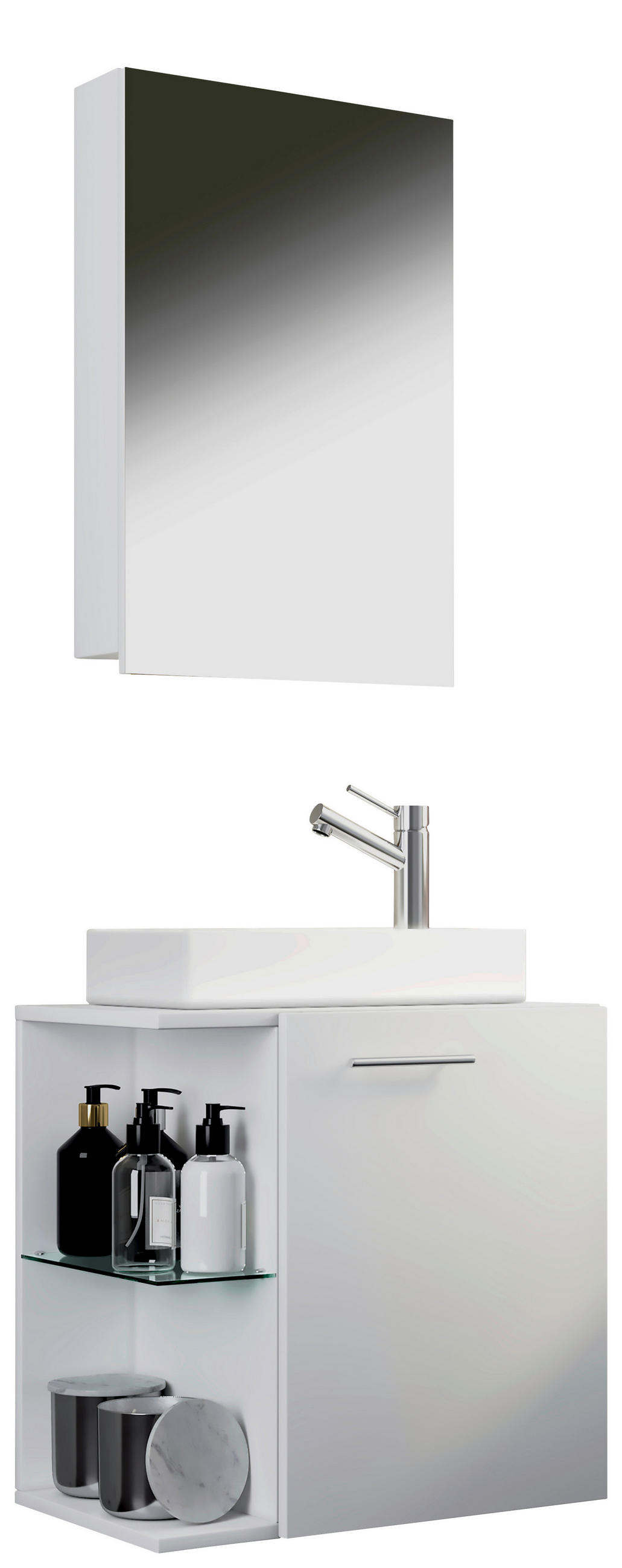 GÄSTEBAD 52 cm  - Weiß, MODERN, Keramik/Holzwerkstoff (52cm) - MID.YOU