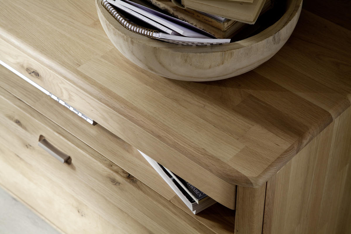 ÉLÉMENT TV  in 156/58/50 cm  - Eichefarben, Design, Holz/Metall (156/58/50cm) - Livetastic