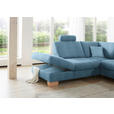 ECKSOFA in Mikrofaser Hellblau  - Wildeiche/Beige, KONVENTIONELL, Holz/Textil (236/286cm) - Voleo