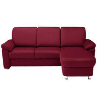 ECKSOFA  in Webstoff Weinrot  220/163 cm  - Chromfarben/Weinrot, KONVENTIONELL, Textil/Metall (220/163cm) - Beldomo System