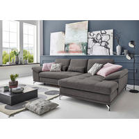 ECKSOFA  in Flachgewebe Grau  301/176 cm  - Silberfarben/Grau, KONVENTIONELL, Textil/Metall (301/176cm) - Sit & More