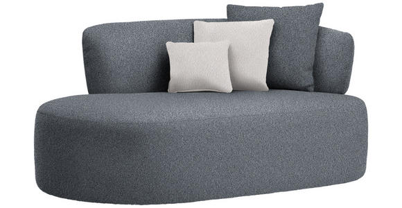 RÉCAMIERE  in Bouclé Grau, Hellrosa  - Hellrosa/Schwarz, MODERN, Kunststoff/Textil (166/86/105cm) - Hom`in