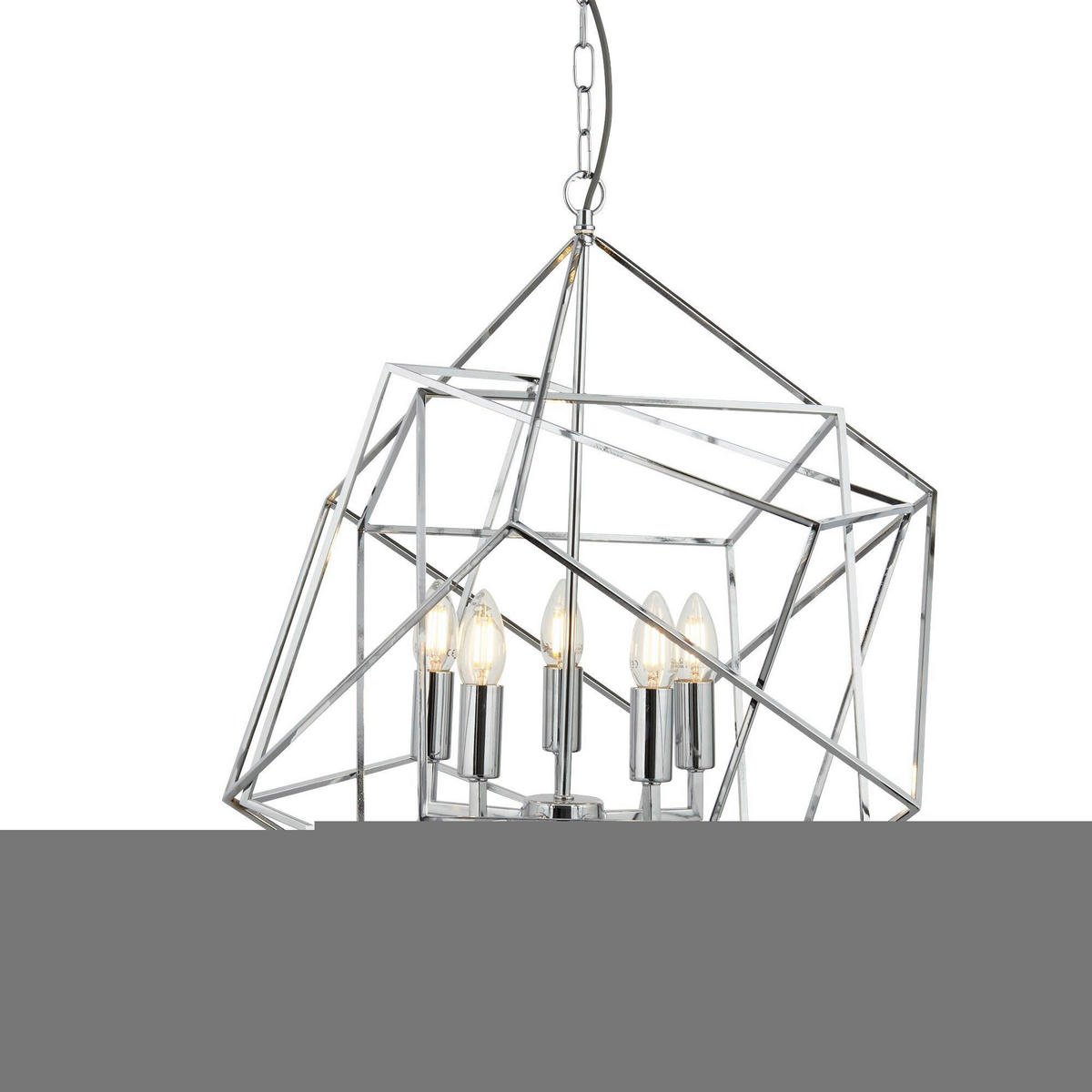 HÄNGLAMPA Cube 55/150 cm  - kromfärg, Design, metall (55/150cm)