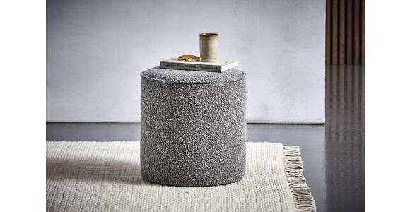 HOCKER Bouclé Graubraun  - Graubraun, Trend, Textil (40/40/40cm) - Xora