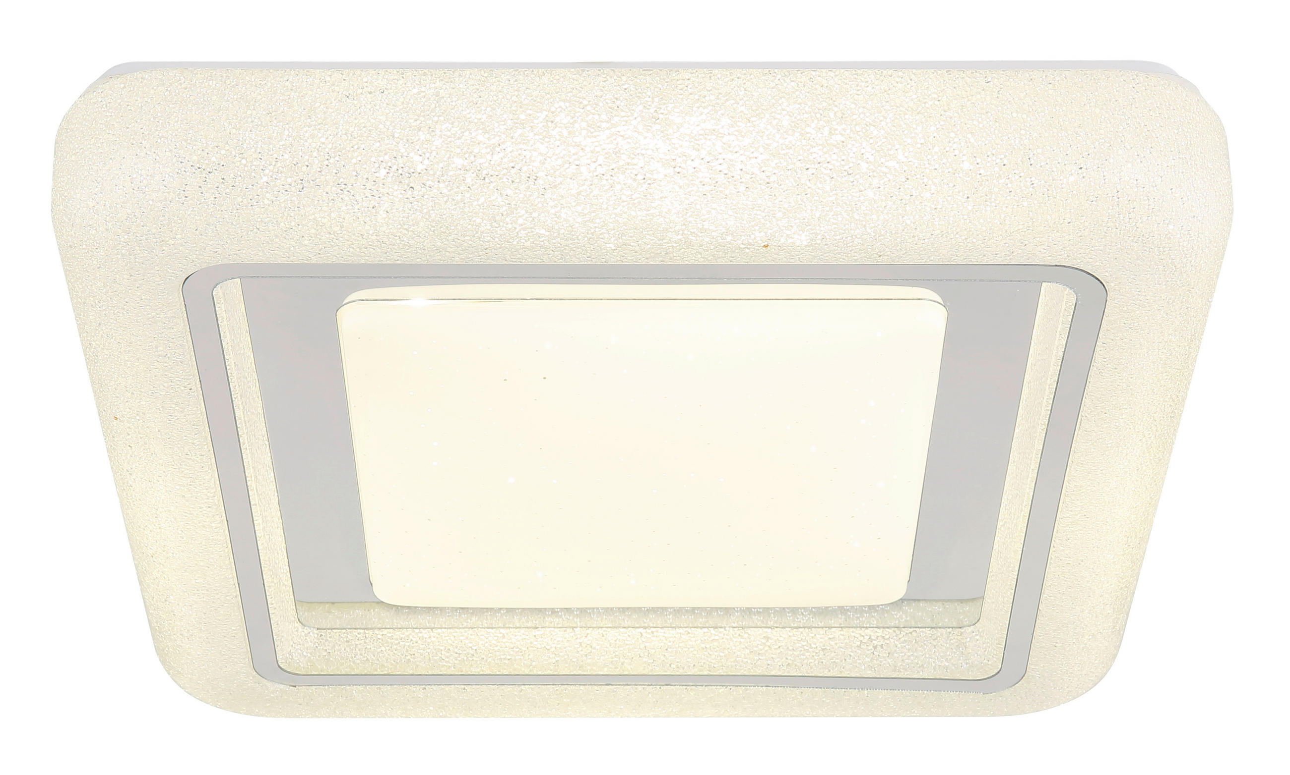 LED-DECKENLEUCHTE MARCIA 38/38/7,5 cm   - Klar/Chromfarben, KONVENTIONELL, Kunststoff/Metall (38/38/7,5cm) - Globo