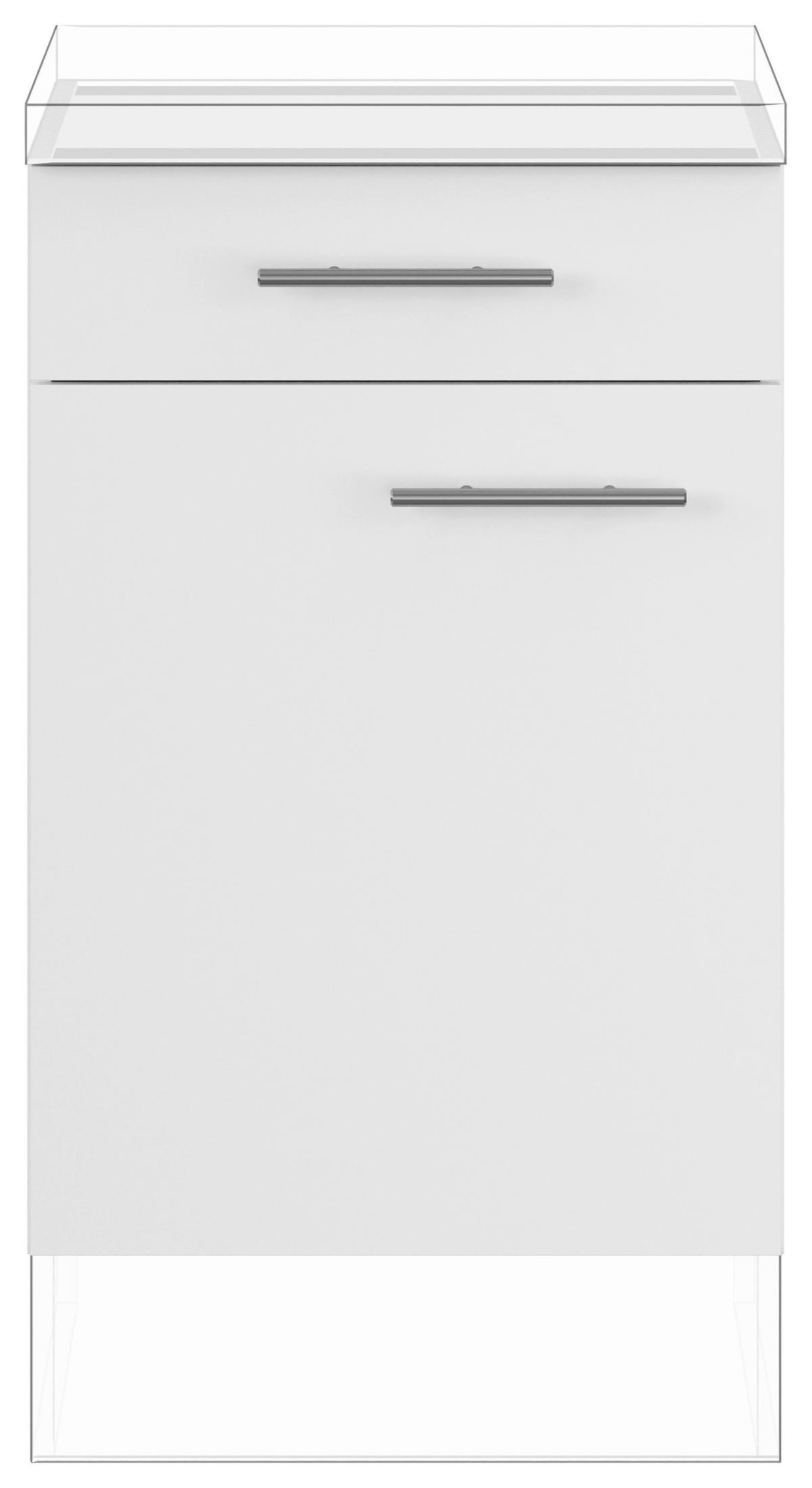 SCHUBKASTENUNTERSCHRANK 50/87,8/57,6 cm  in Weiß  - Edelstahlfarben/Weiß, Basics, Holzwerkstoff/Metall (50/87,8/57,6cm) - Impuls