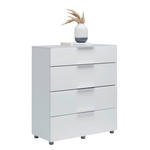 KOMMODE  in 90/101/40,5 cm  - Chromfarben/Weiß Hochglanz, Basics, Glas/Holzwerkstoff (90/101/40,5cm) - Voleo