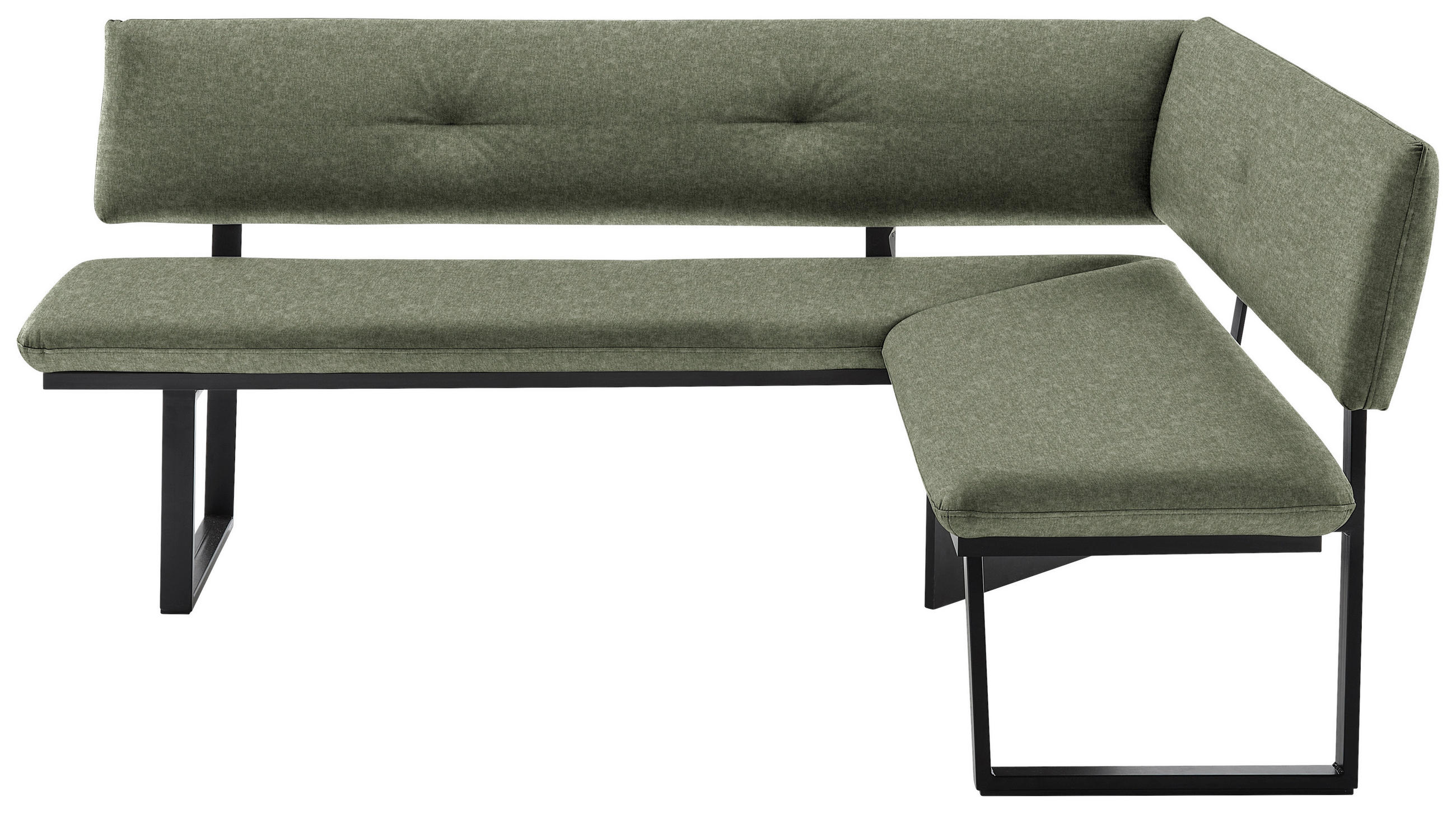 ECKBANK 180/140 cm  in Grün, Schwarz  - Schwarz/Grün, MODERN, Textil/Metall (180/140cm) - Cantus