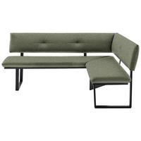 ECKBANK 180/140 cm  in Grün, Schwarz  - Schwarz/Grün, MODERN, Textil/Metall (180/140cm) - Cantus