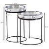 BEISTELLTISCHSET rund Silberfarben  - Silberfarben/Schwarz, MODERN, Metall (32,5/32,5/53cm) - MID.YOU