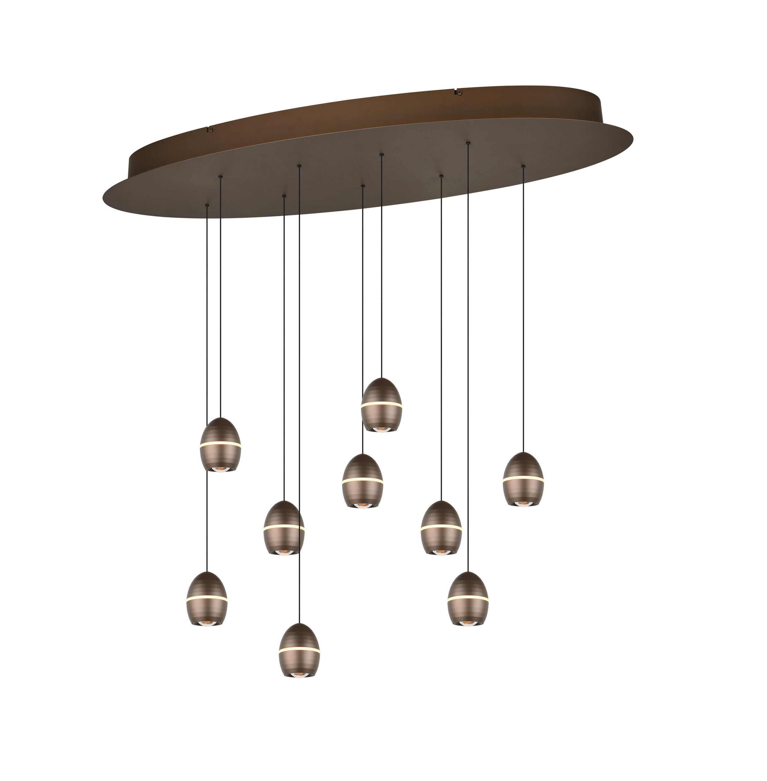 LED-PENDELLEUCHTE  110/200/36 cm   - Dunkelbraun, Basics, Metall (110/200/36cm) - Trio Leuchten