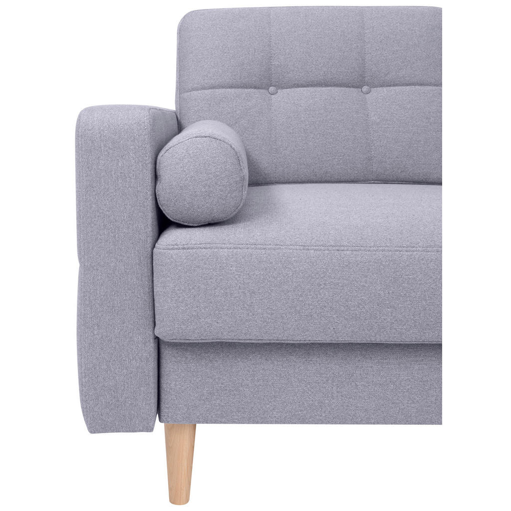 Thumbnail - Mid.you Ecksofa, Hellgrau, Textil, Eiche, 3-Sitzer, Füllung: Polyetherschaumkern, seitenverkehrt montierbar, L-Form, 242...