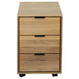 ROLLCONTAINER 38/59/47 cm  - Eichefarben/Schwarz, Natur, Holz/Holzwerkstoff (38/59/47cm) - Linea Natura