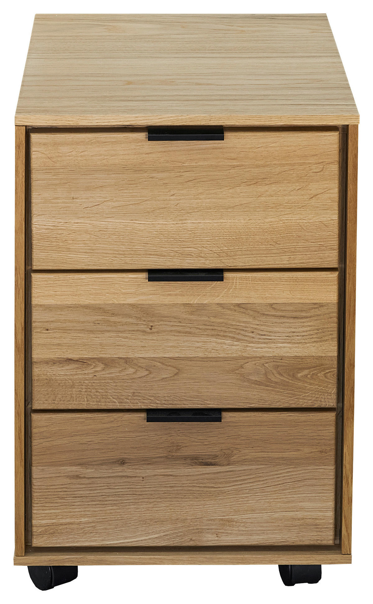 ROLLCONTAINER 38/59/47 cm  - Eichefarben/Schwarz, Natur, Holz/Holzwerkstoff (38/59/47cm) - Linea Natura