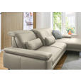 ECKSOFA in Echtleder Ecru  - Ecru/Schwarz, Design, Leder/Metall (332/193cm) - Dieter Knoll