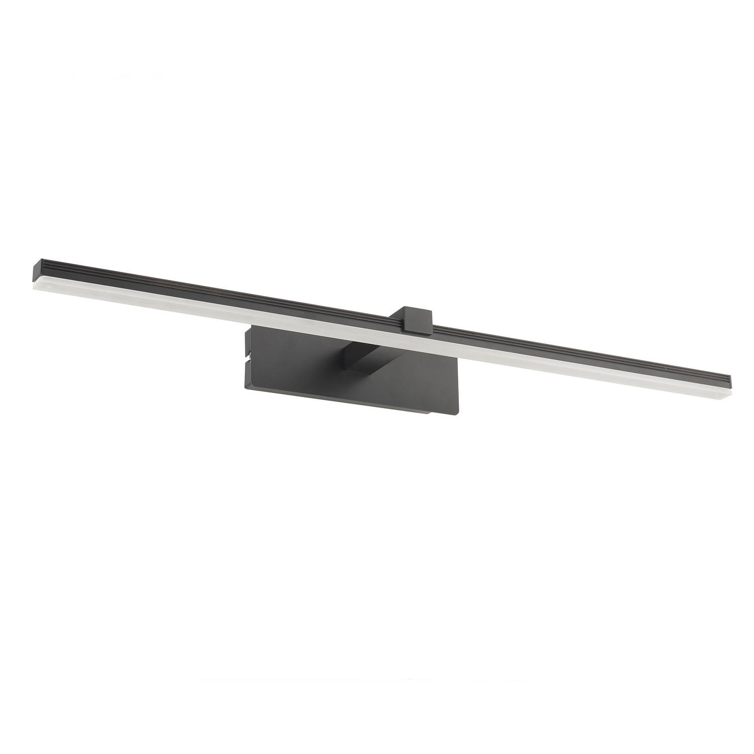 BADEZIMMER-WANDLEUCHTE 60/7/13 cm   - Schwarz, Design, Metall (60/7/13cm)
