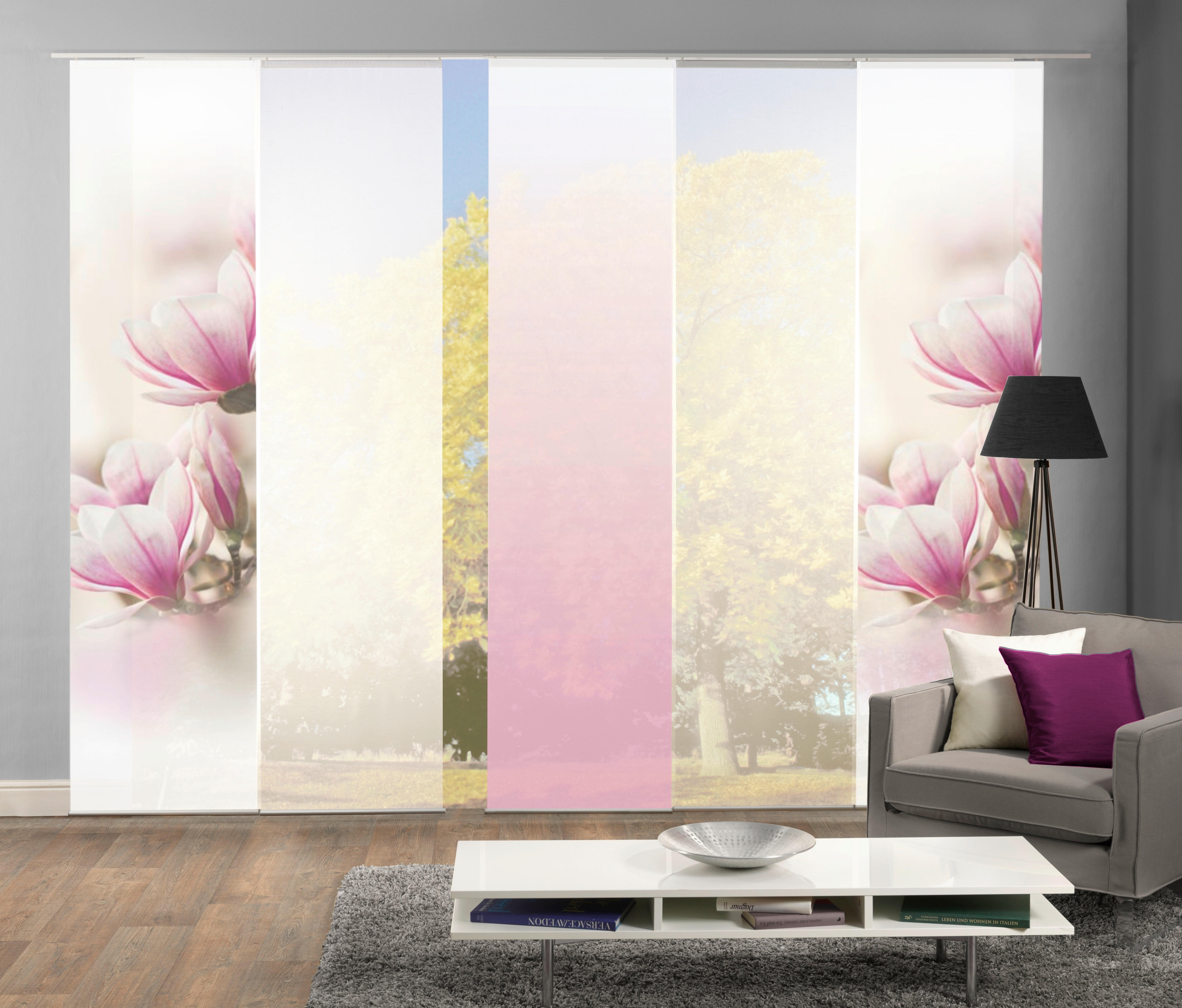 FLÄCHENVORHANG MAGNENE, 5-TLG. in Rosa blickdicht  - Rosa, Basics, Textil (60/245cm)