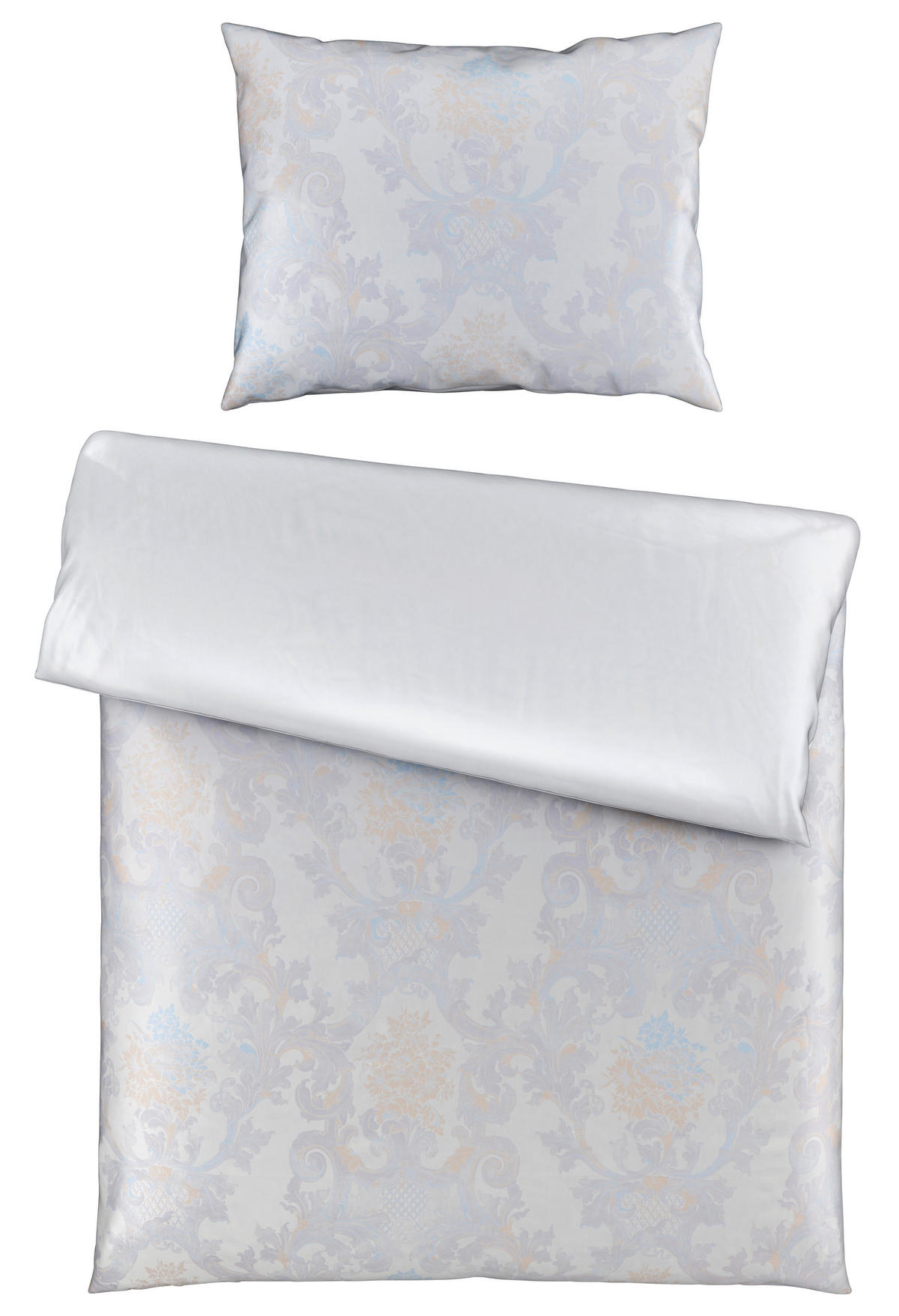 OBOUSTRANNÉ POVLEČENÍ, damašek, modrá, barvy stříbra, 140/200 cm - modrá/barvy stříbra, Lifestyle, textil (140/200cm) - Curt Bauer